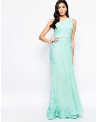 Mint Embroidered Lace Maxi Dress