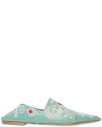 Etro 10mm Embroidered Leather Pointy Loafers