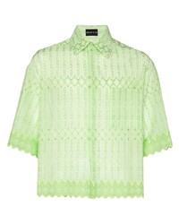 Mint Embroidered Short Sleeve Shirt