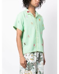 HARAGO Embroidered Cotton Shirt