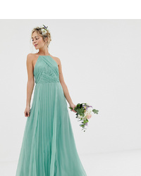 ASOS DESIGN Bridesmaid Pinny Maxi Dress With Ruched Bodice