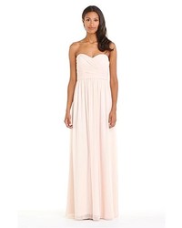 Monique Lhuillier Bridesmaids Strapless Ruched Chiffon Sweetheart Gown