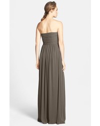 Monique Lhuillier Bridesmaids Strapless Ruched Chiffon Sweetheart Gown