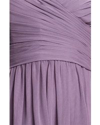 Monique Lhuillier Bridesmaids Strapless Ruched Chiffon Sweetheart Gown