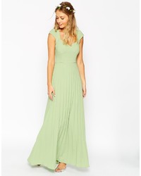 Asos Wedding Maxi Dress With Pleated Skirt And Sweetheart Detail