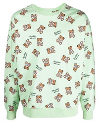 Moschino Teddy Bear Motif Cotton Sweatshirt