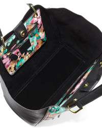 Neiman Marcus Oval Ring Small Tote Bag Mint Floralblack