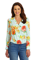 Gibson Latimer Floral Infinity Blouse