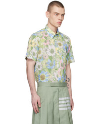 Thom Browne Green Floral Shirt