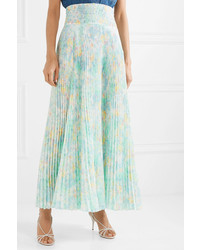 Prada Floral Print Pleated Skirt