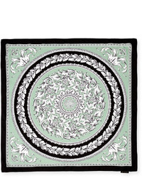 Versace Circular Floral Foulard Scarf Green