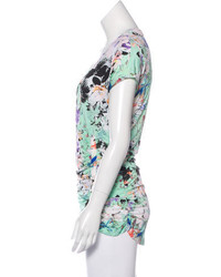 Etro Ruched Floral Print Top