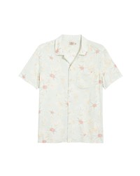 Faherty Brand Kona Camp Shirt In Mint Floral At Nordstrom