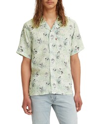 Levi's Cubano Floral Print Short Sleeve Button Up Camp Shirt