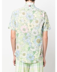 Thom Browne Floral Print Short Sleeved Shirt