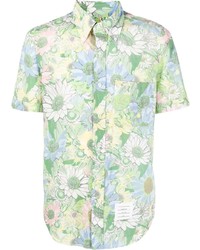 Thom Browne Floral Print Short Sleeved Shirt