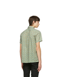 A.P.C. Green Printed Short Sleeve Shirt