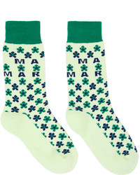 Marni Green Micro Flower Socks