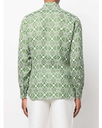 PENINSULA SWIMWEA R Geometric Print Pointed Collar Shirt