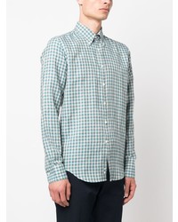 Canali Gingham Linen Cotton Shirt