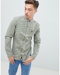 Lyle & Scott Slim Fit Gingham Check Shirt With Stretch In Green