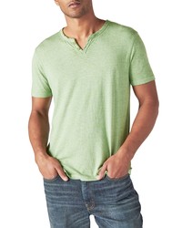 Lucky Brand Venice Button Notch Neck T Shirt In Calliste Green At Nordstrom