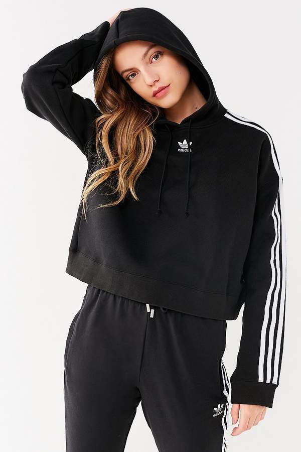 adidas Originals Adicolor 3 Cropped Hoodie Sweatshirt, $60 Outfitters Lookastic