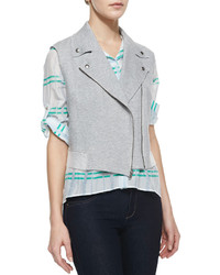 Waverly Grey Teri Striped Silk Blouse With Roll Up Sleeves