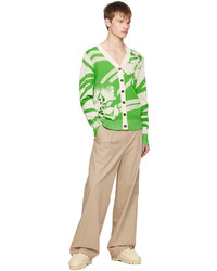 Feng Chen Wang Green White Floral Cardigan