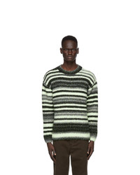 Mint Horizontal Striped Crew-neck Sweater