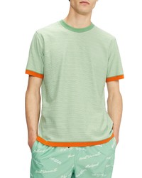 Ted Baker London Camoff Stripe T Shirt In Pl Green At Nordstrom