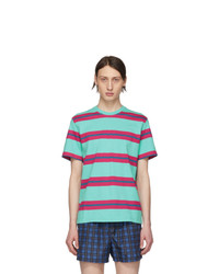 Noah NYC Green Stripe Boarder Summer T Shirt