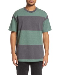 Ksubi Skool Biggie Stripe Cotton Crewneck T Shirt In Green At Nordstrom