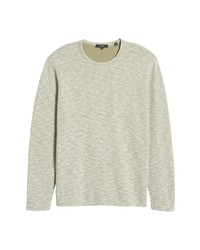 Vince Stripe Long Sleeve Pocket T Shirt In Feathergrassoff White At Nordstrom
