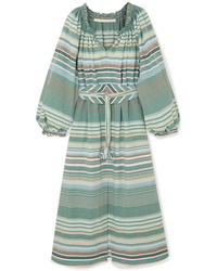 Mint Horizontal Striped Midi Dress