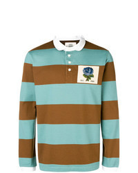 Mint Horizontal Striped Polo Neck Sweater