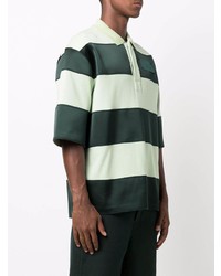 Ami Paris Striped Logo Patch Polo Shirt