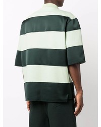 Ami Paris Striped Logo Patch Polo Shirt