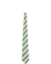 Comme des Garcons Homme Deux Green Silk Striped Tie