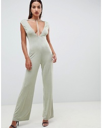 ASOS DESIGN Jumpsuit With Low Plunge Detail In Slinky Jersey