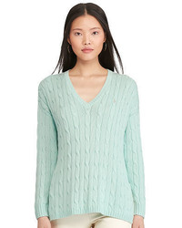 Mint Knit Cable Sweater
