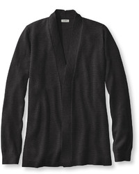 L.L. Bean Premium Supima Cotton Sweater Textured Open Cardigan