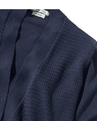 L.L. Bean Premium Supima Cotton Sweater Textured Open Cardigan