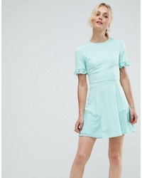 Asos Lace Insert Mini Skater Dress