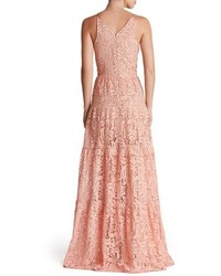 Dress the Population Melina Lace Fit Flare Maxi Dress