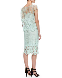 Andrew Marc Armor Lace Pencil Skirt