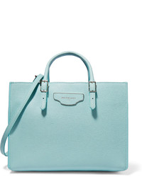 Balenciaga Papier A6 Zip Around Textured Leather Shoulder Bag Turquoise