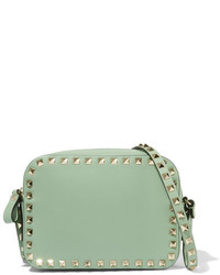 Valentino The Rockstud Small Leather Shoulder Bag Green