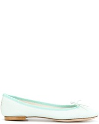 Mint Leather Ballerina Shoes