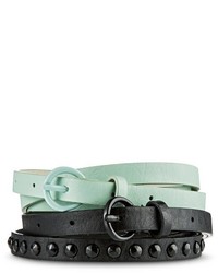 Mossimo Supply Co Black Studded And Solid Mint Belt Set Supply Cotm